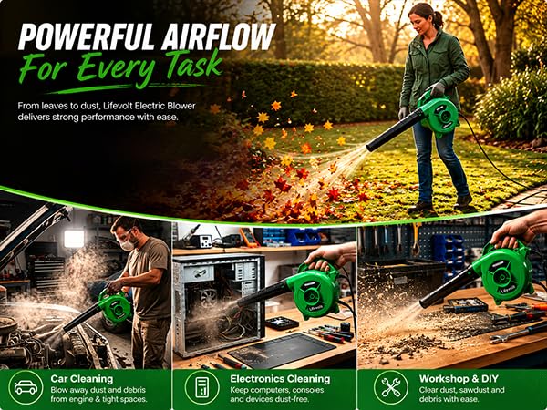 Image of 600W Air Blower for Dust Cleaner for Home | 15000 RPM High-Speed Electric Air Blower with Copper Motor | Blower for Cleaning Home, Office, Car, Computer etc. | Portable Dust Cleaning Machine