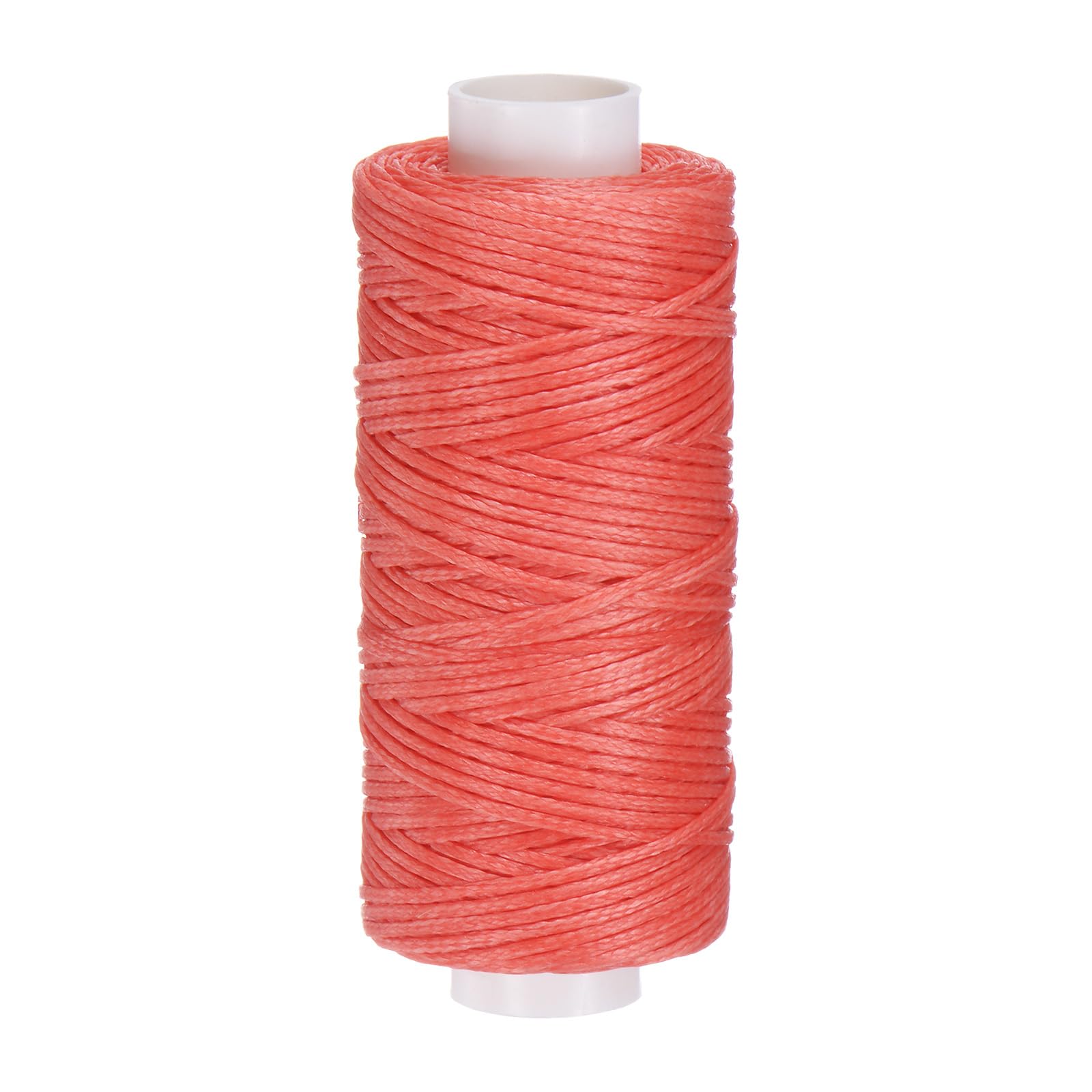 sourcing map Leather Sewing Waxed Thread, 55 Yards / 50m 0.8mm 150D Flat Polyester All-Purpose Threads for Leather Crafts, Bookbinding, Dark Pink