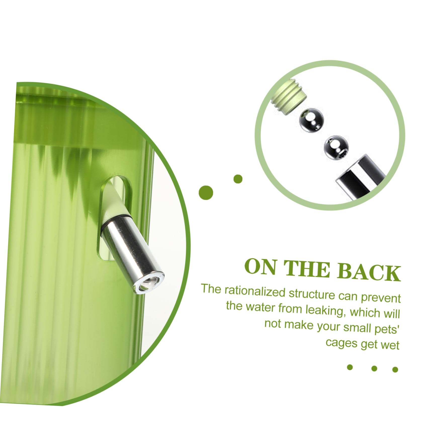 Abreuvoir Vertical en Polypropylène Vert Étanche et Facile à Utiliser Accessoire Pratique Batterie Bouton Intégré pour Hamster et Chinchilla