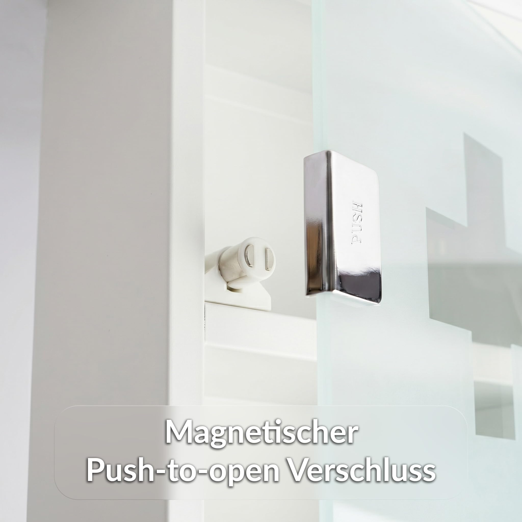 KARAT Medizinschrank Weiß 60x30cm - 4 Fächer – Abschließbarer Arzneischrank mit Milchglastür, Edelstahl oder Metall weiß, Medikamentenschrank für Bad, Küche & Praxis, Allen
