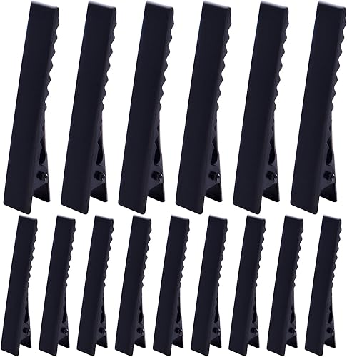 100 pinzas de metal para el cabello de cocodrilo, parte superior plana con dientes, horquillas de una sola punta, pinzas de peluquería para mujeres