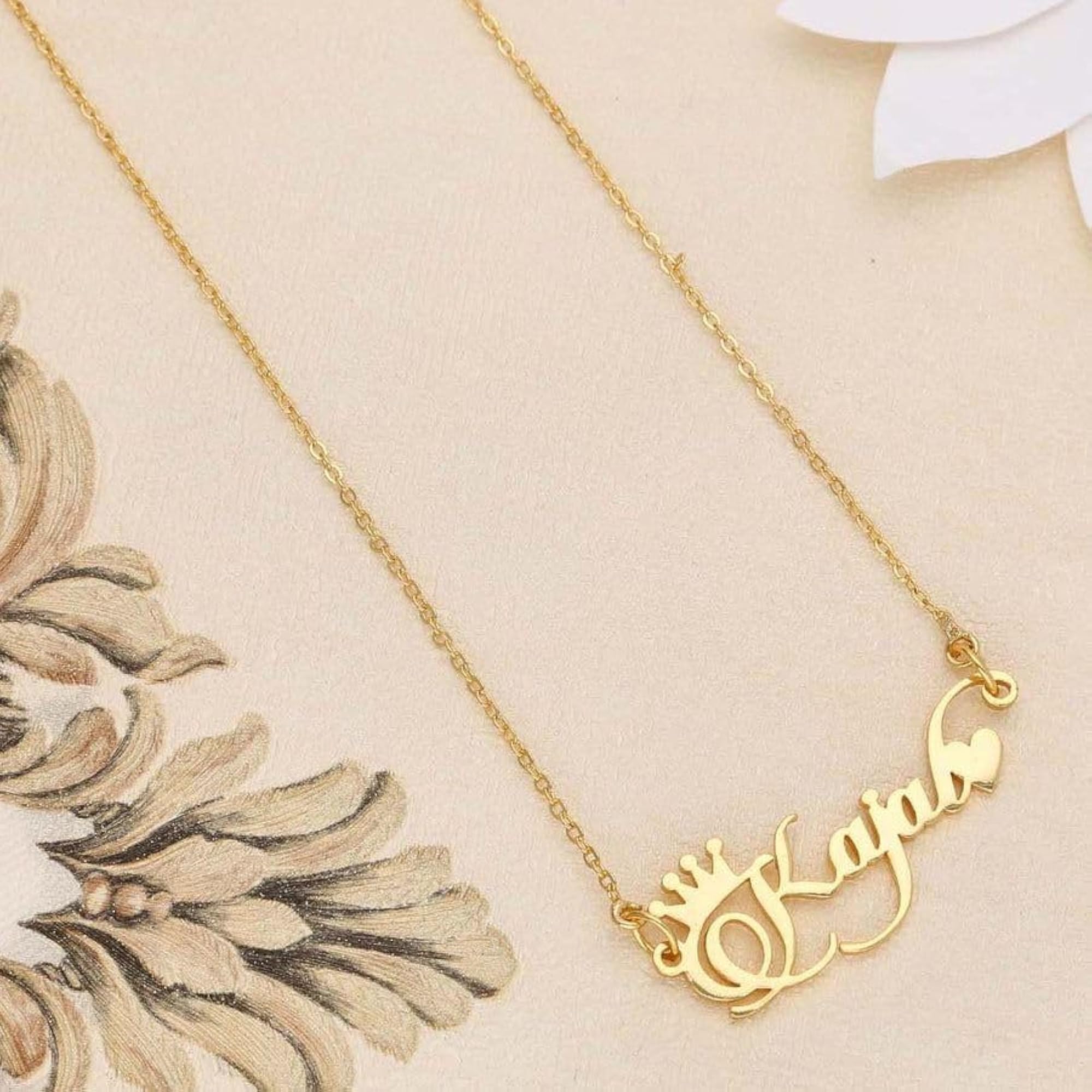 Customized Crown Style Personalised Pendant Necklace, Unisex Gift
