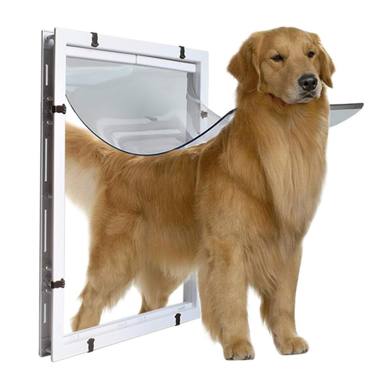 Extra Große Hundeklappe Für Große Rassen – Ideal Für Golden Retriever Und Huskys – Einfach Zu Montierende Klappe Für Den Innen- Und Außenbereich – Robuste Und White XL