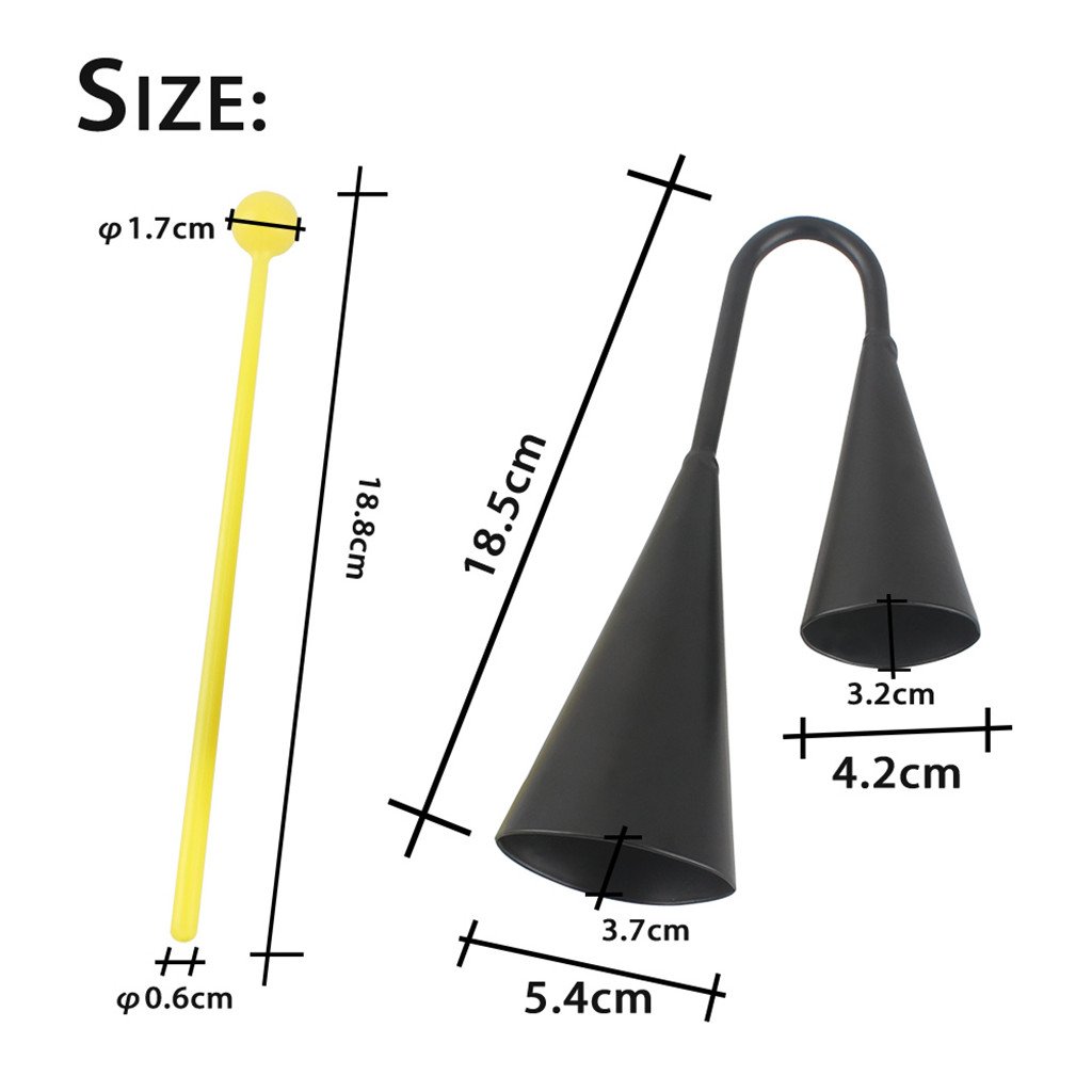 Set di 5 campanacci doppi in ferro nero per strumenti musicali