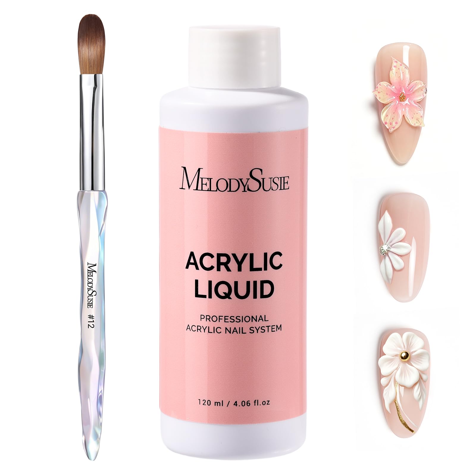 MelodySusie Professional EMA Monomer Acrylic Nail Liquid and Nail Brush