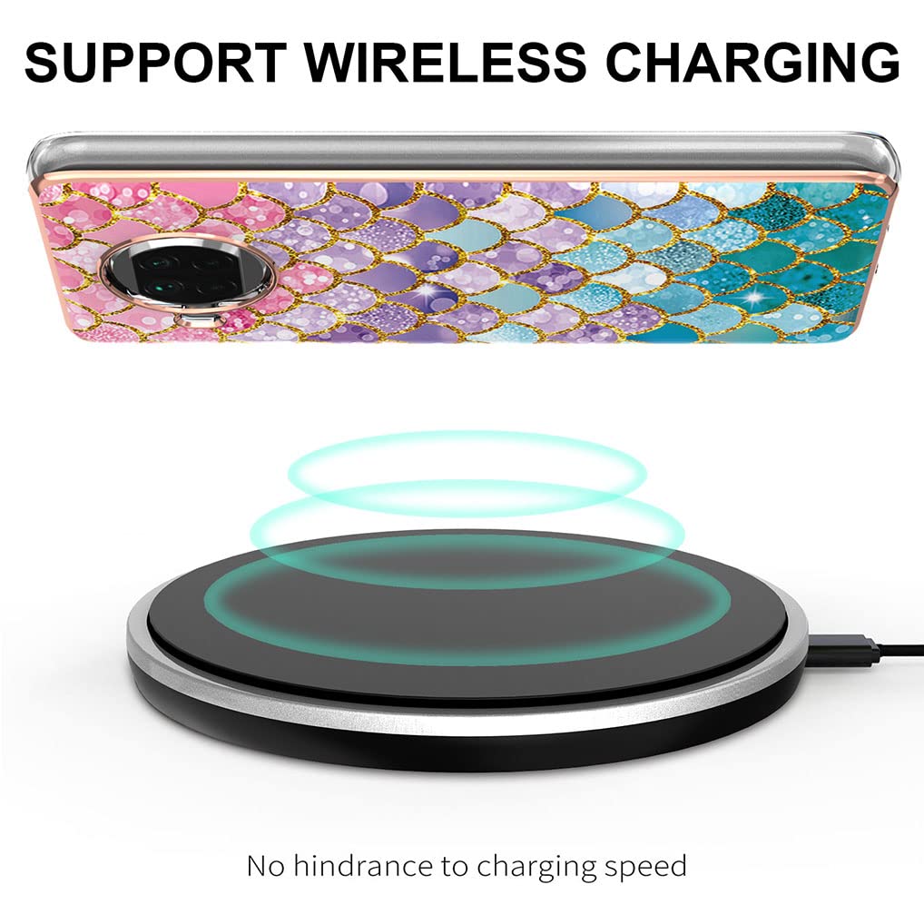 SEAHAI Cover per Xiaomi Mi 10T Lite, Custodia Protettiva Ultra Sottile ed Elegante in Silicone TPU Flessibile, Glitter Modelli Colorful Cover Antiurto Case - Farfalla Sogno