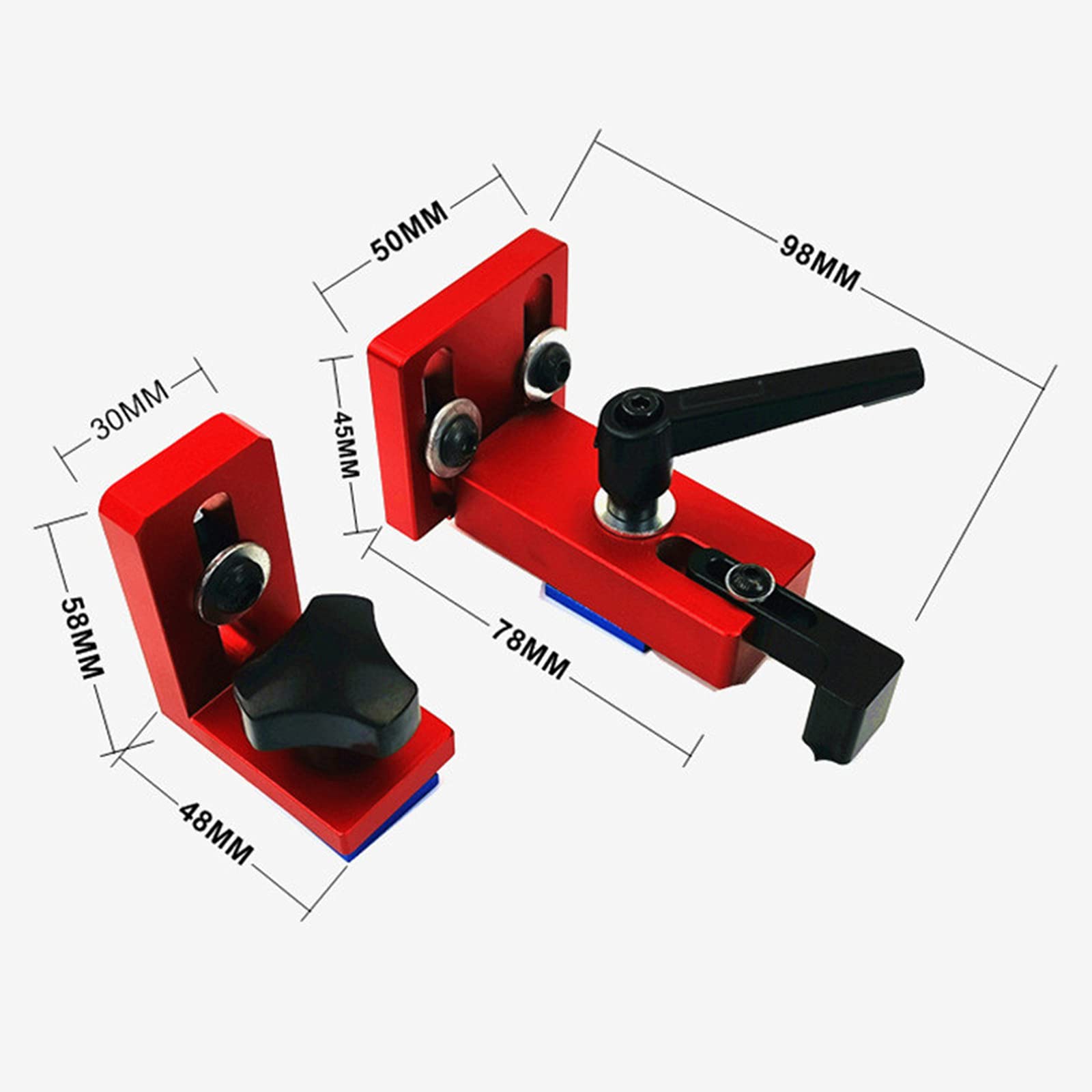 Tope de pista de inglete, tipo 30/45 T-Slot T-Track tapón de aleación de aluminio localizador de conducto de retención de riel de carpintería Herramienta de trabajo de madera (B-45)