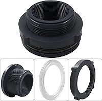 Vista 4 de Paquete de 1 accesorio de mamparo de PVC de 2 pulgadas, rosca hembra NPT2 (2-1/4 pulgadas de diámetro interior) para barriles de lluvia, acuarios