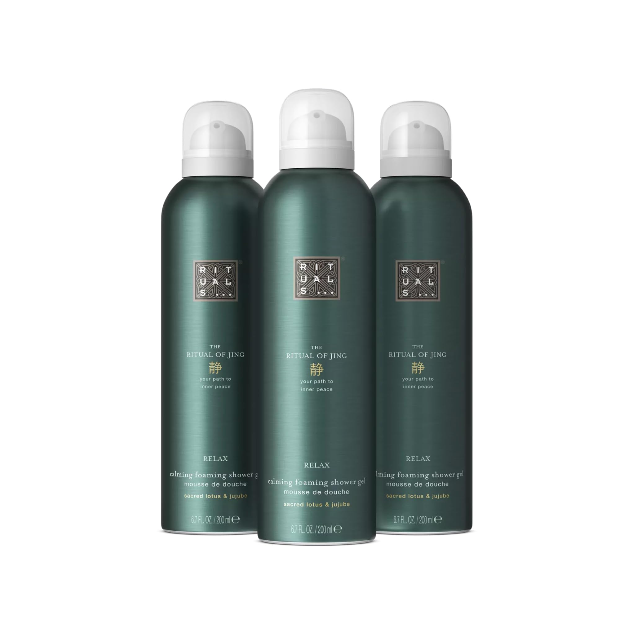 Shower Foam The Ritual of Jing, value pack - Gel with Lotus Flower and Jujube, Calming Foaming Gel, 3 x 200ml