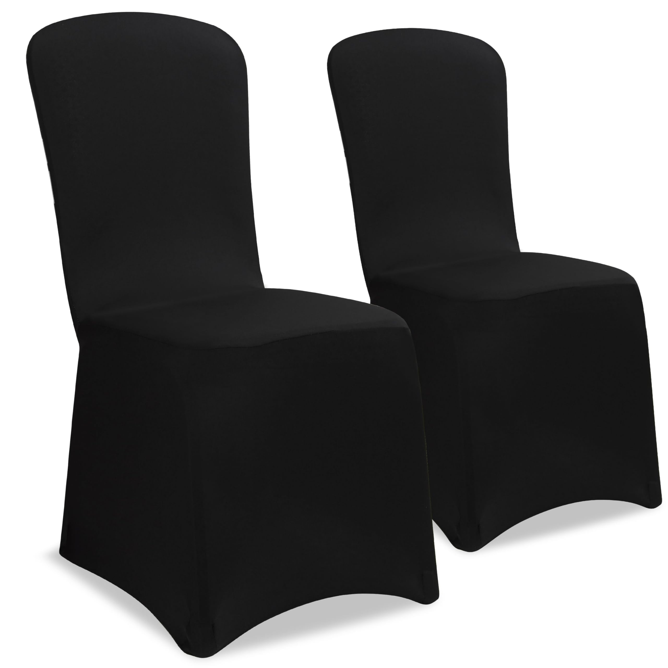 DETEX® Stuhlhussen 4er Set Schwarz Hochzeit Stretch Öko-Tex Dehnbar 30°C Waschbar Stuhlbezug Hussen für Stühle Bezug Überzug Deko Esszimmerstühle ohne Armlehne