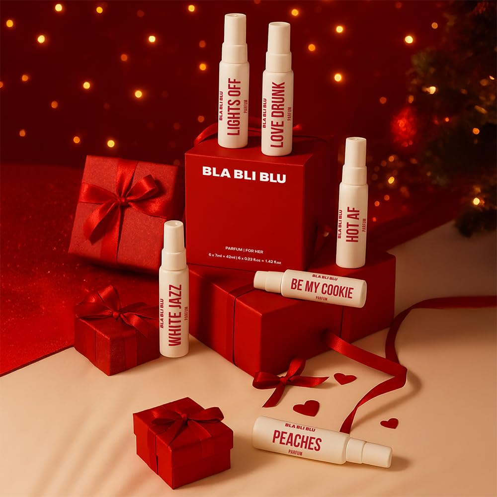 BLABLIBLU Parfüm-Geschenkset, Mini-Reise-Testpaket für Damen, 6 x 7 ml, langanhaltende Parfum-Düfte – besser als EDP, EDT und EDC, Parfüm für Frauen, Zitrus, blumige und frische Noten