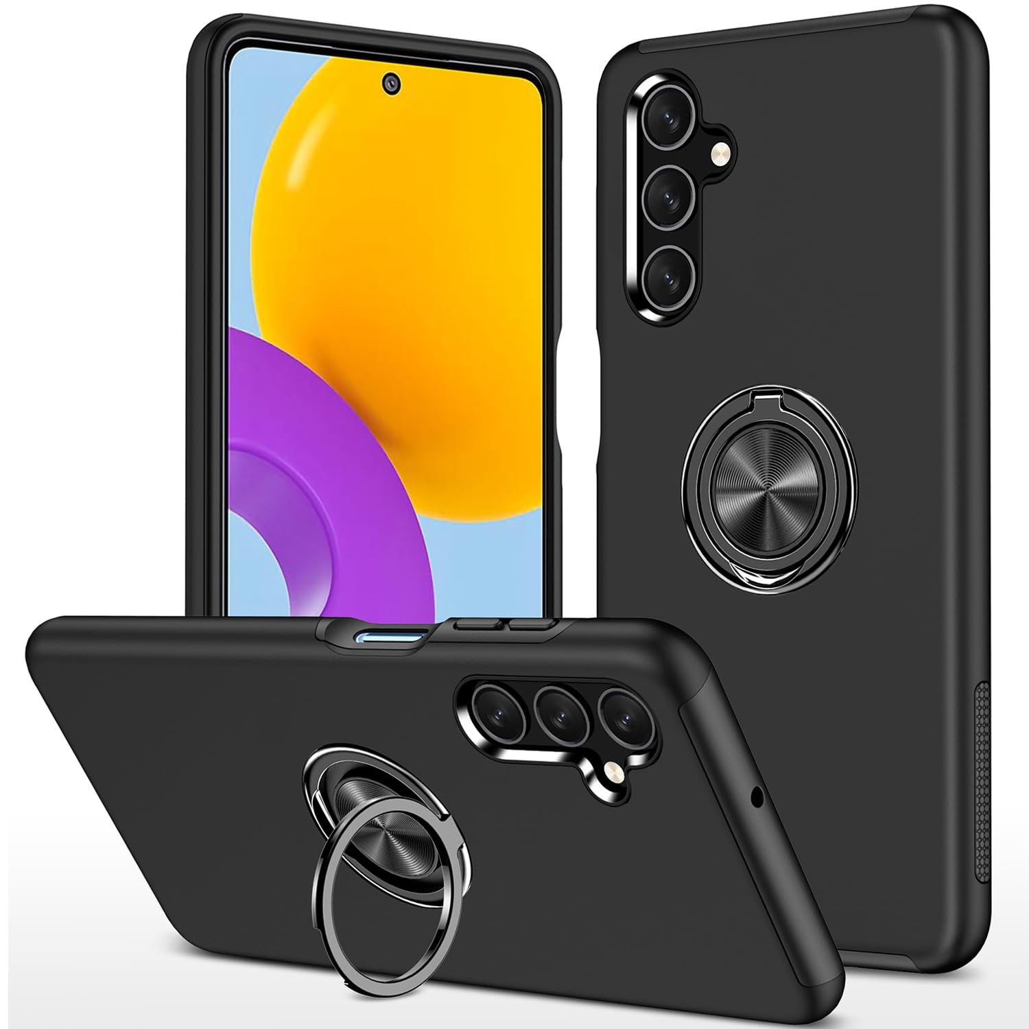 Dionsibei Galaxy A25 5G Case for Samsung A25 5G Case Military Grade Shockproof Built-in Ring Holder Kickstand Car Mount Ar...