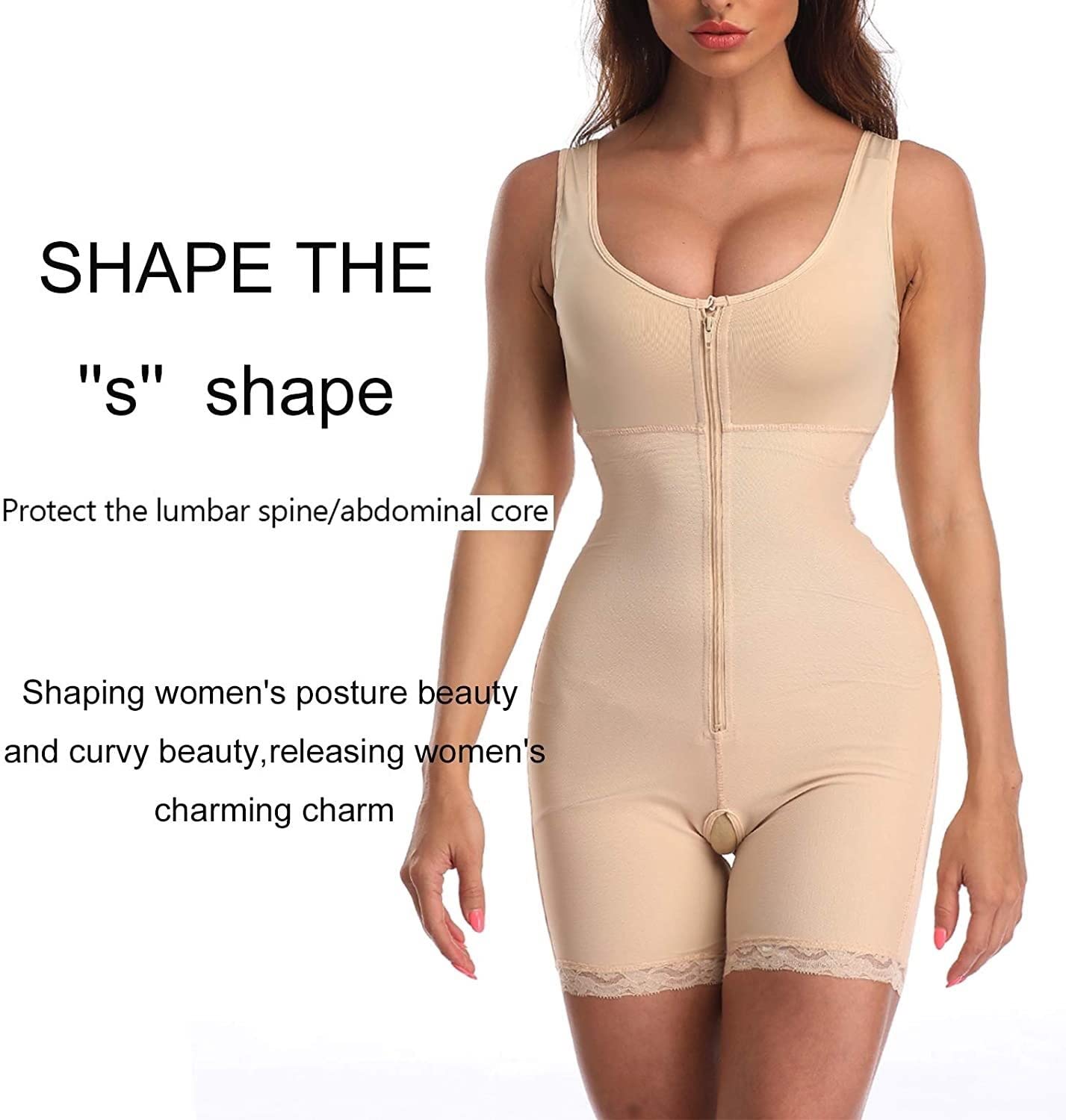 Shapekeear a Vita da Donna di Alta qualità Shapewear, Tuta Anti Cellulite, Biancheria Intima del Sollevatore di Culo Traspirante(Color:Black,Size:L)