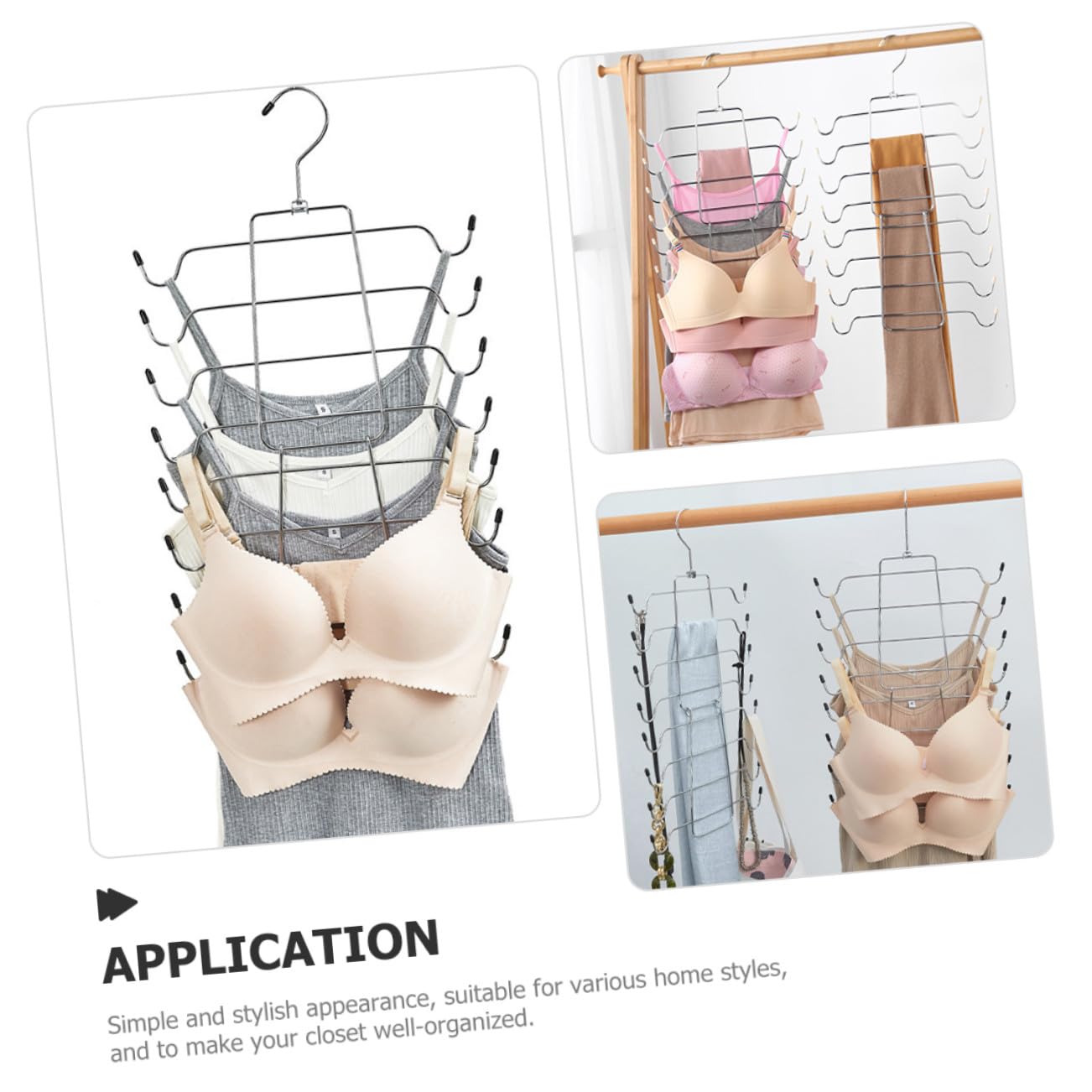 2 pezzi Appendini Reggiseni Pieghevoli a Strati in Acciaio Resistente per Canotte e Biancheria Intima Design Rotante e Robusto per Armadi e Viaggi