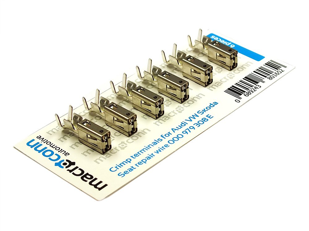 6 Bornes De Raccordement Macroconn - Pour Câble Réparation Auto 1.00 Mm² - Compatible VAG