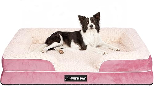 Miniatura 48 de Cama ortopédica para perros de tamaño grande y mediano, cama grande de espuma viscoelástica lavable, sofá mediano para mascotas con funda extraíble,