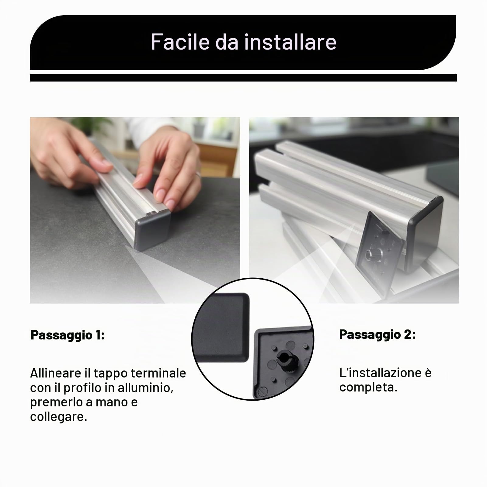 Tappi Terminali Per Profilo Alluminio 30x30, Coperture Di Finitura Per Profilati Estrusi, Protezione Estremità In Nylon Nero, Set Da 40 Pezzi