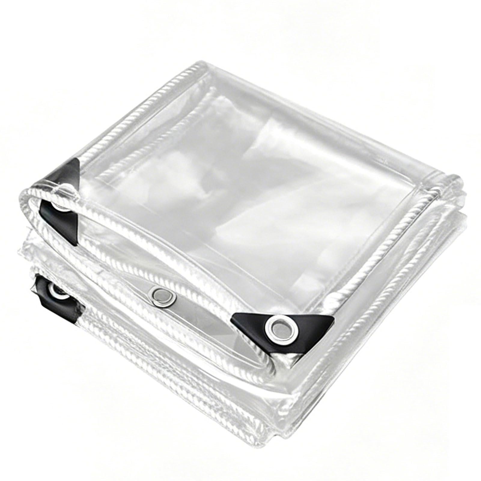 Clear Waterproof Tarp with Grommets, Heavy Duty Transparent PVC Vinyl Tarpaulin, Tear Resistant Transparent Cover for Patio, Greenhouse, Garden, Chicken Coop (9x11m)