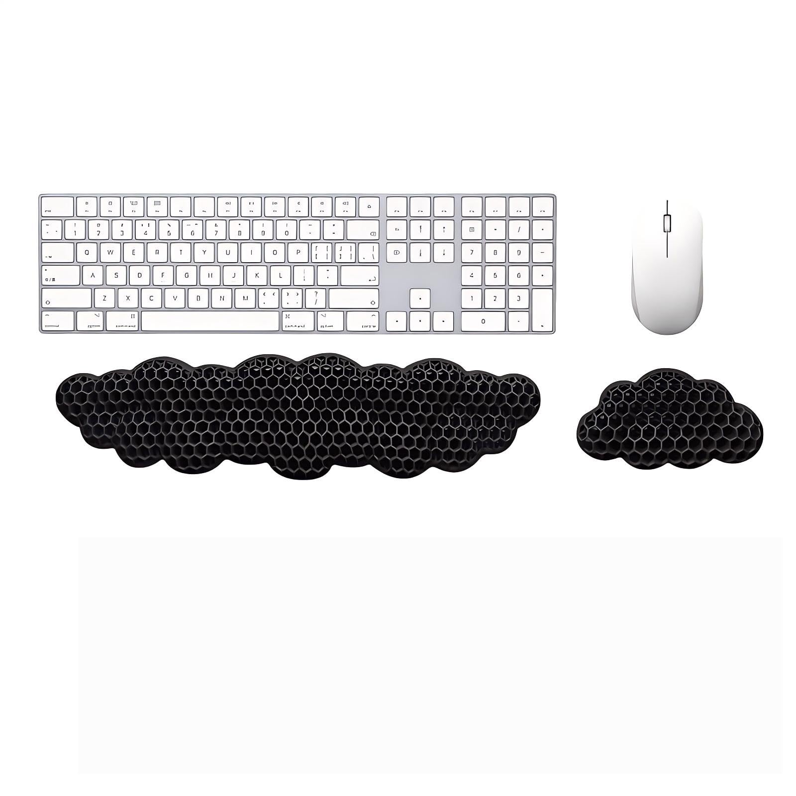 Cloud Wrist Rest for Keyboard - Comfortable Non-Slip Cushion, Ergonomic 3D Honeycomb Design, Lightweight, Easy to Clean, Perfect for Keyboard and Mouse Typing Pain Relief, Office, Gaming, Computer