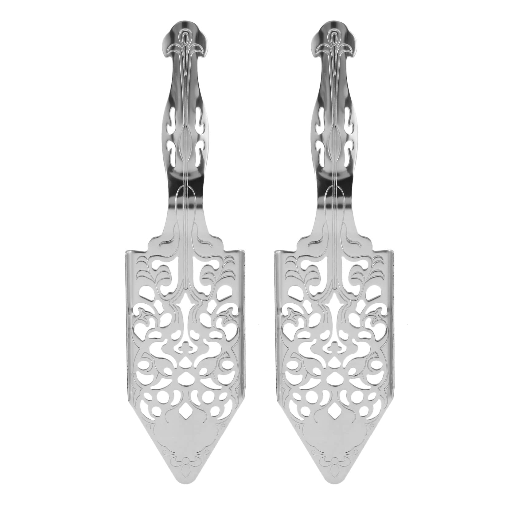 Shapoky Silver 2 Pieces Absinthe Spoons, Stainless Steel Absinthe Cocktails Spoon Making Kit Gothic Absinthe Spoon Dripper