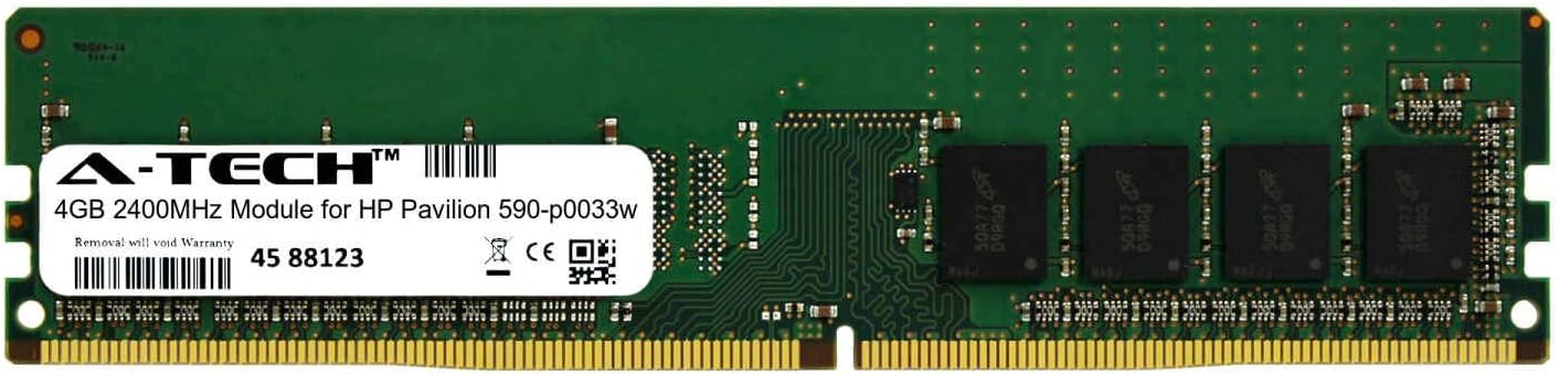 A-Tech 4GB Module for HP Pavilion 590-p0033w Desktop & Workstation Motherboard Compatible DDR4 2400Mhz Memory Ram (ATMS311289A25815X1)