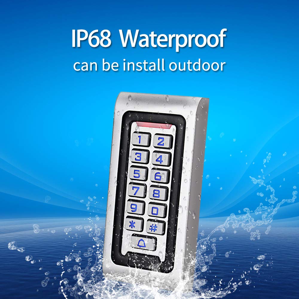 ReaIOKbii Complete security access control system kit: Waterproof, RFID, metal keypad, door lock, electric mortise lock - Image 3