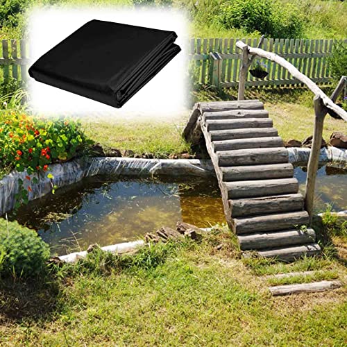 WAYMX Fish Pond Liner 3x6m/4x6m/5x10m/6x8m Lona Negra Forro De Estanque De HDPE Espesor 0,2mm Fácil De Limpiar Estanques Prefabricados para Paisajismo, Estanque, Características De Agua Cover
