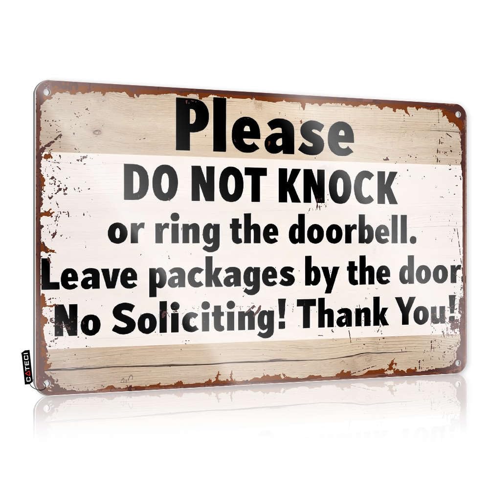 Funny Sign Artwork Vintage Wall Decor | Please Do Not Knock Or Ring Doorbell. Humorous Cover For Barn Home Decoration(30X40CM)