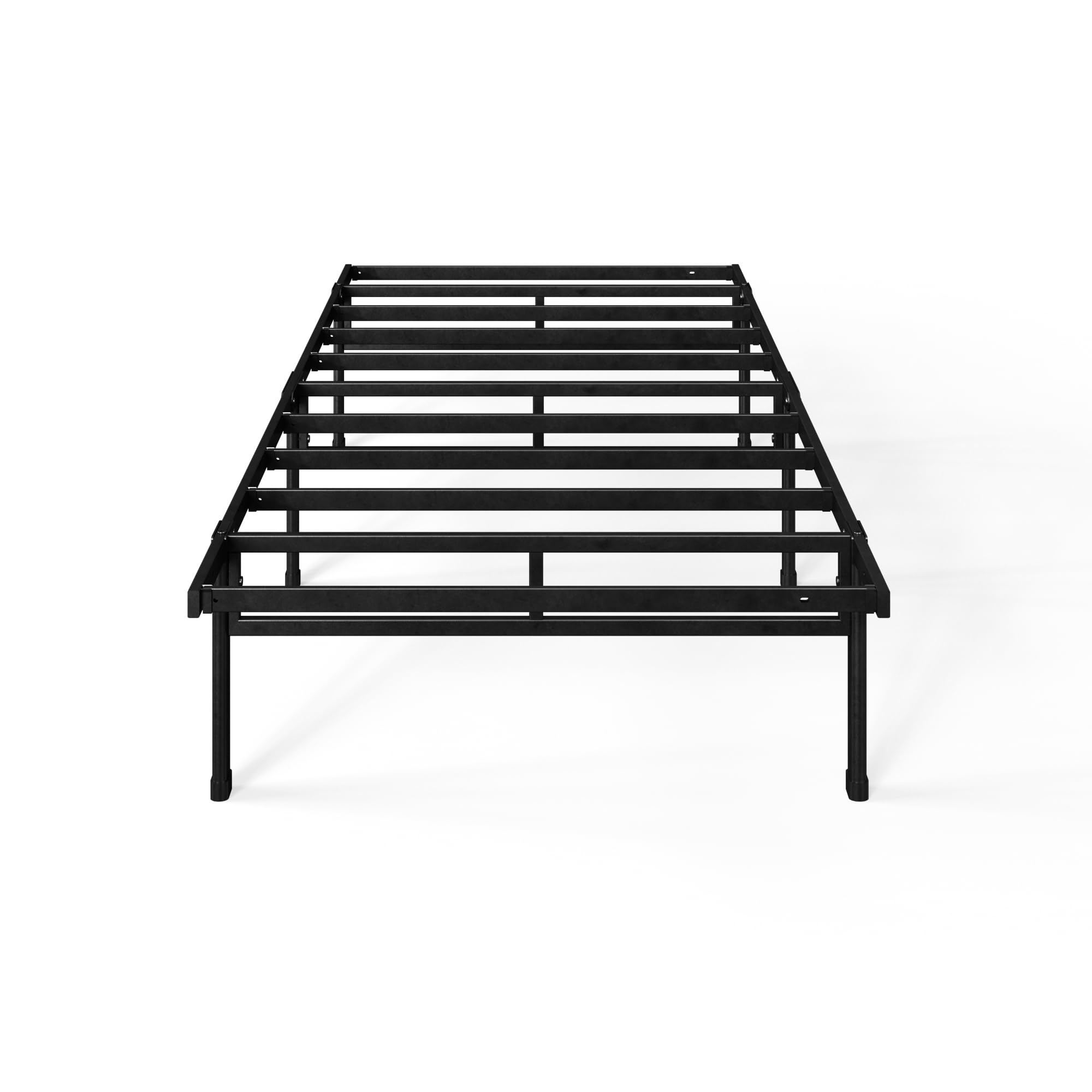 Zinus Justin Bett 90x200 cm - Höhe 36 cm mit Stauraum unter dem Bett - Metall Plattform Bettgestell - Schwarz