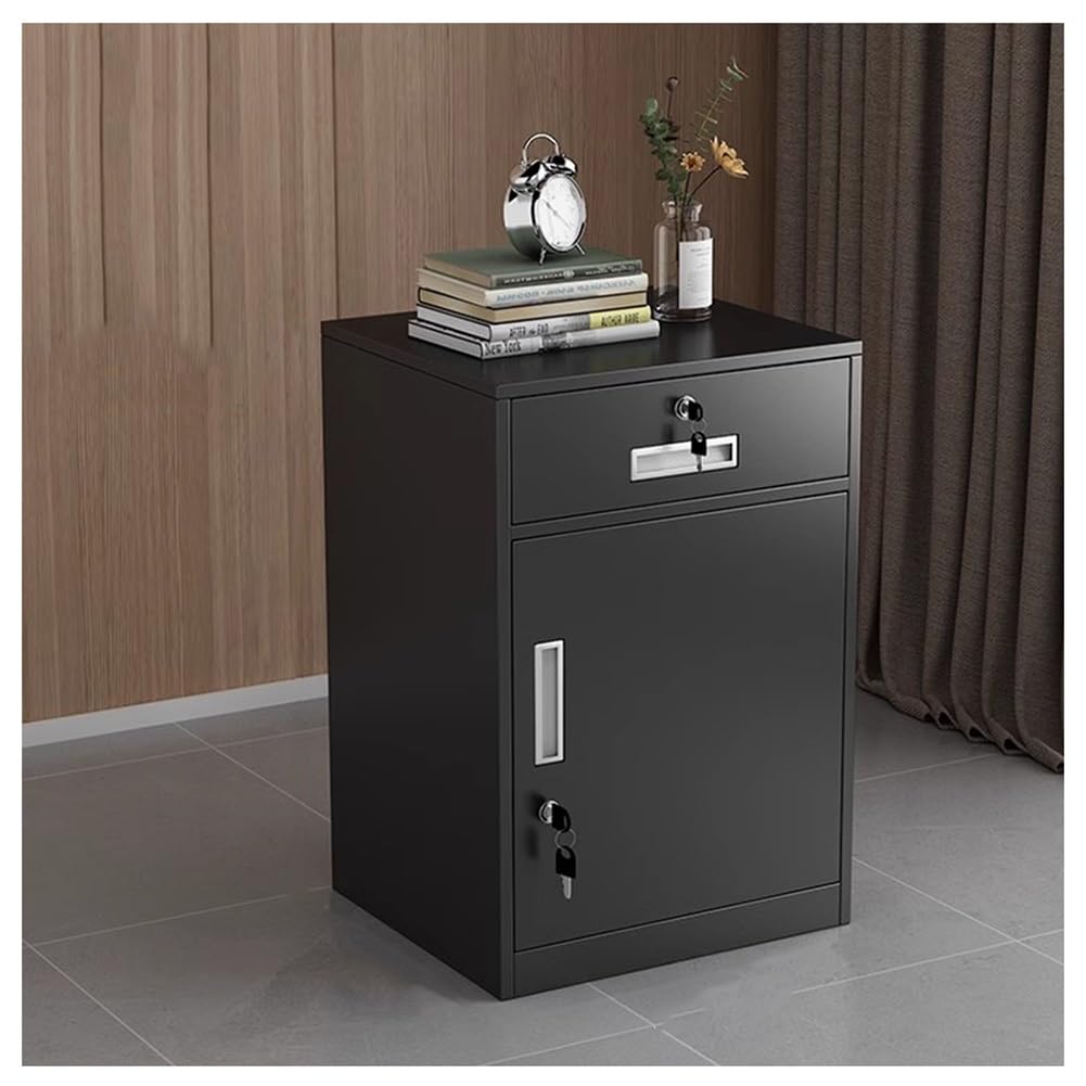 Archivador vertical de metal con cerradura, ideal para carpetas de tamaño A4 y solución de almacenamiento seguro de oficina