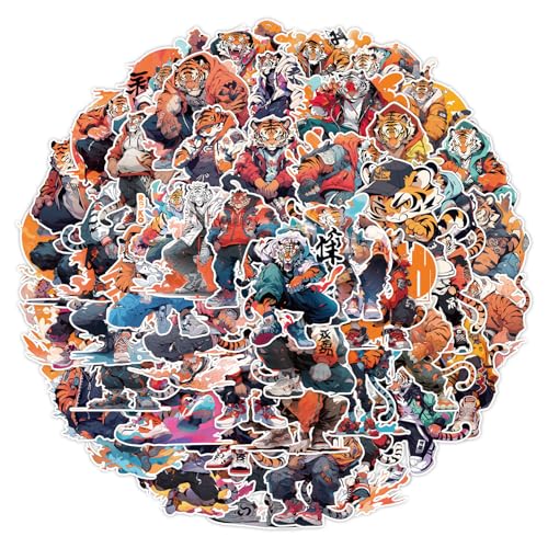 50枚 ファイティング タイガー シリーズ エネルギッシュ スポーツ テイスト グラフィティ ステッカーセット おしゃれ 人気 防水 スーツケース ギター 車 バイク 自転車 水筒 ヘルメット パソコン スマホ ノート デカール スノボ スケートボード 荷