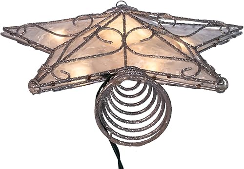 Miniatura 7 de Kurt Adler UL 10 luces de metal adornado Capiz inspirado en la copa del árbol