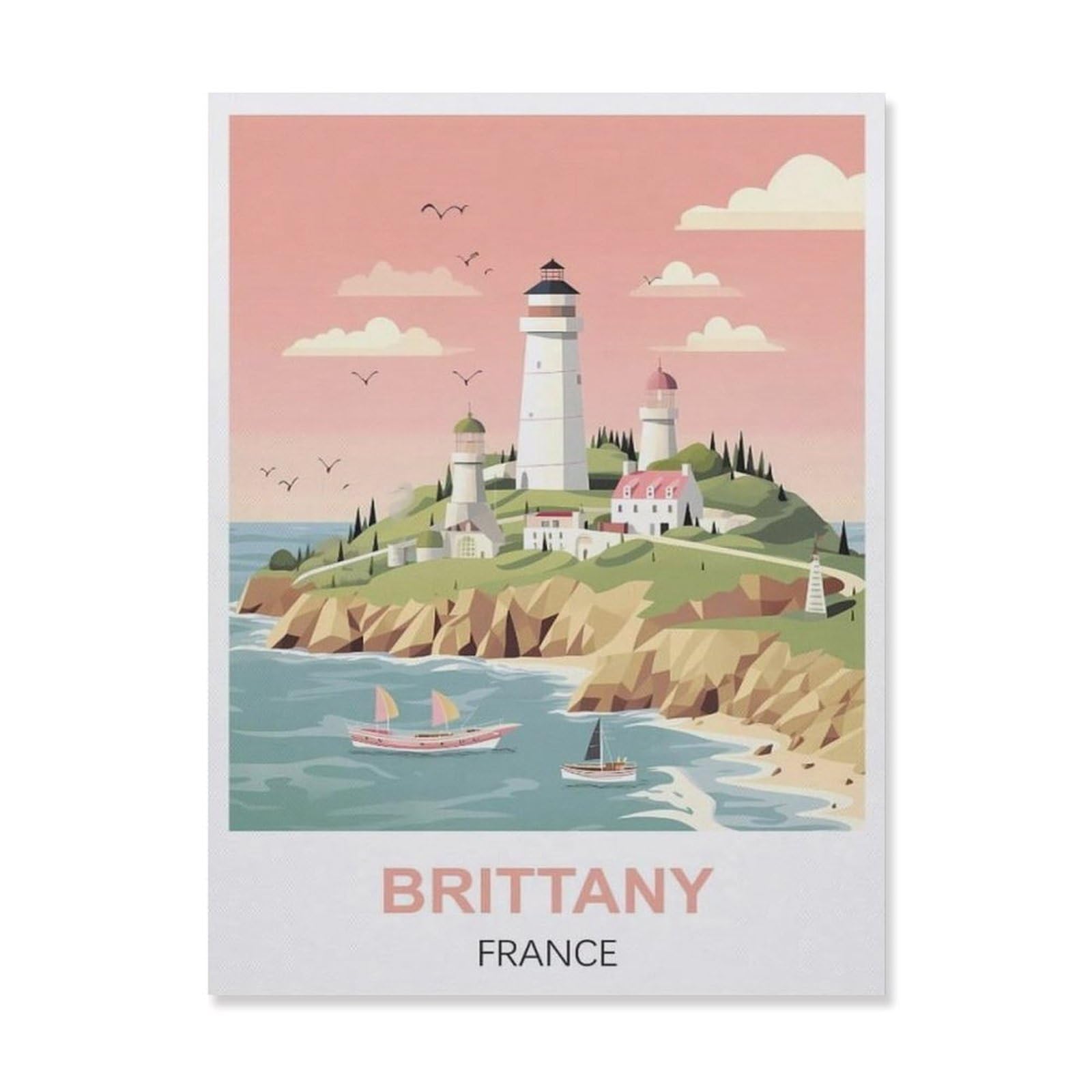 Vintage Metal Tin Sign，Brittany France(15x30cm）