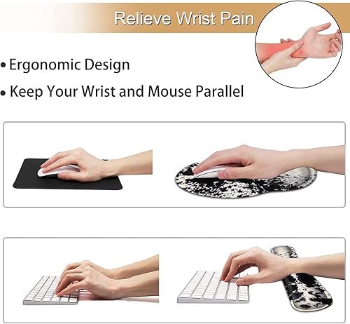 Miniatura 3 de Alfombrilla ergonómica para mouse con soporte de muñeca y teclado de espuma viscoelástica, juego de reposamuñecas para videojuegos, computadora,