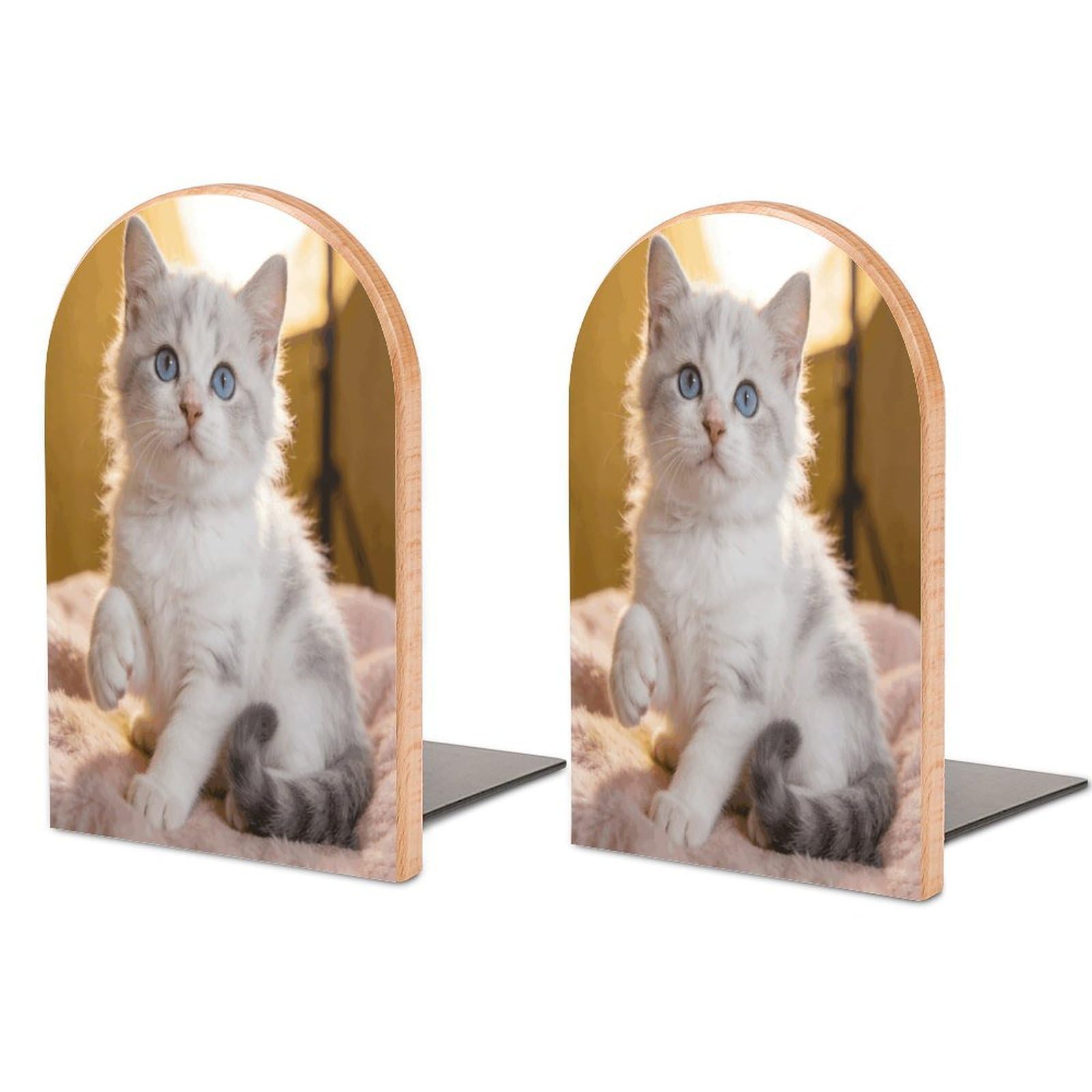 Sujetalibros de madera de gatito decorativo el regalo ideal para lectores