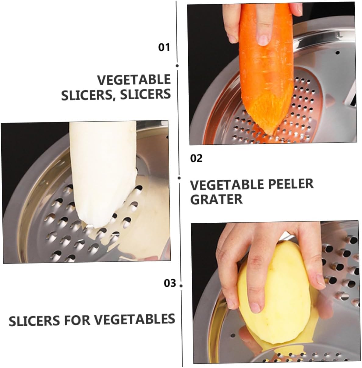 1set Stainless Steel Multifuntional Strainer and Vegetable Grater Set Ergonomic Design for Efficient Slicing Thickened Colander Basin for Kitchen and Restaurant Use