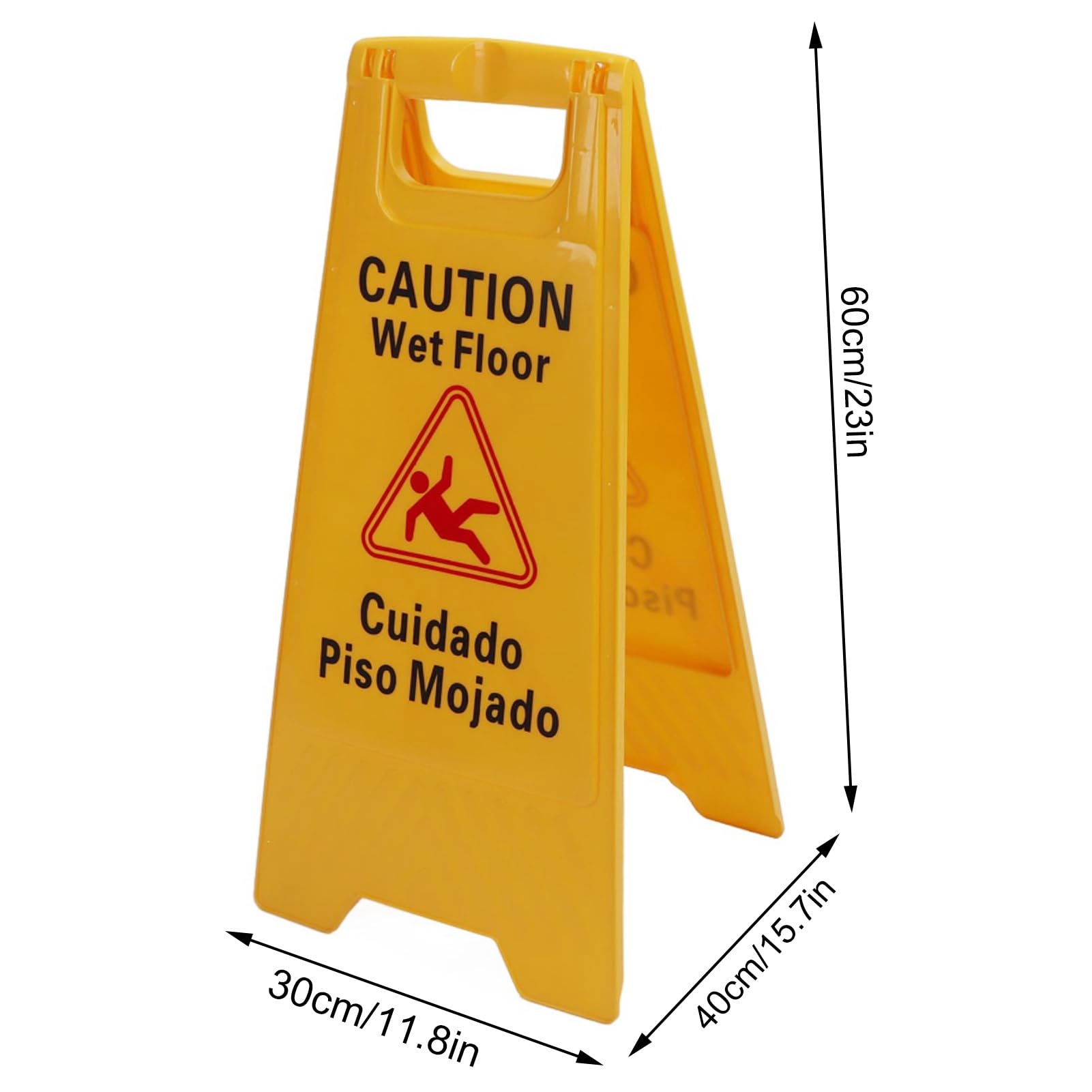 Señal de precaución amarilla de alerta de suelo mojado plegable de 12 Uds para interior y exterior