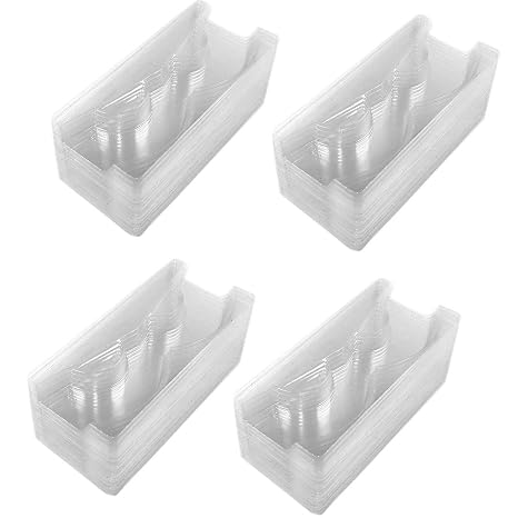 100 Packs Rectangle Clear Eyelash Trays Holder Triangle Plastic Eyelash Trays Mink Lash Trays Transparent Lids for False Eyelash Storage Case Packaging Box Cosmetic Container Beauty Salons