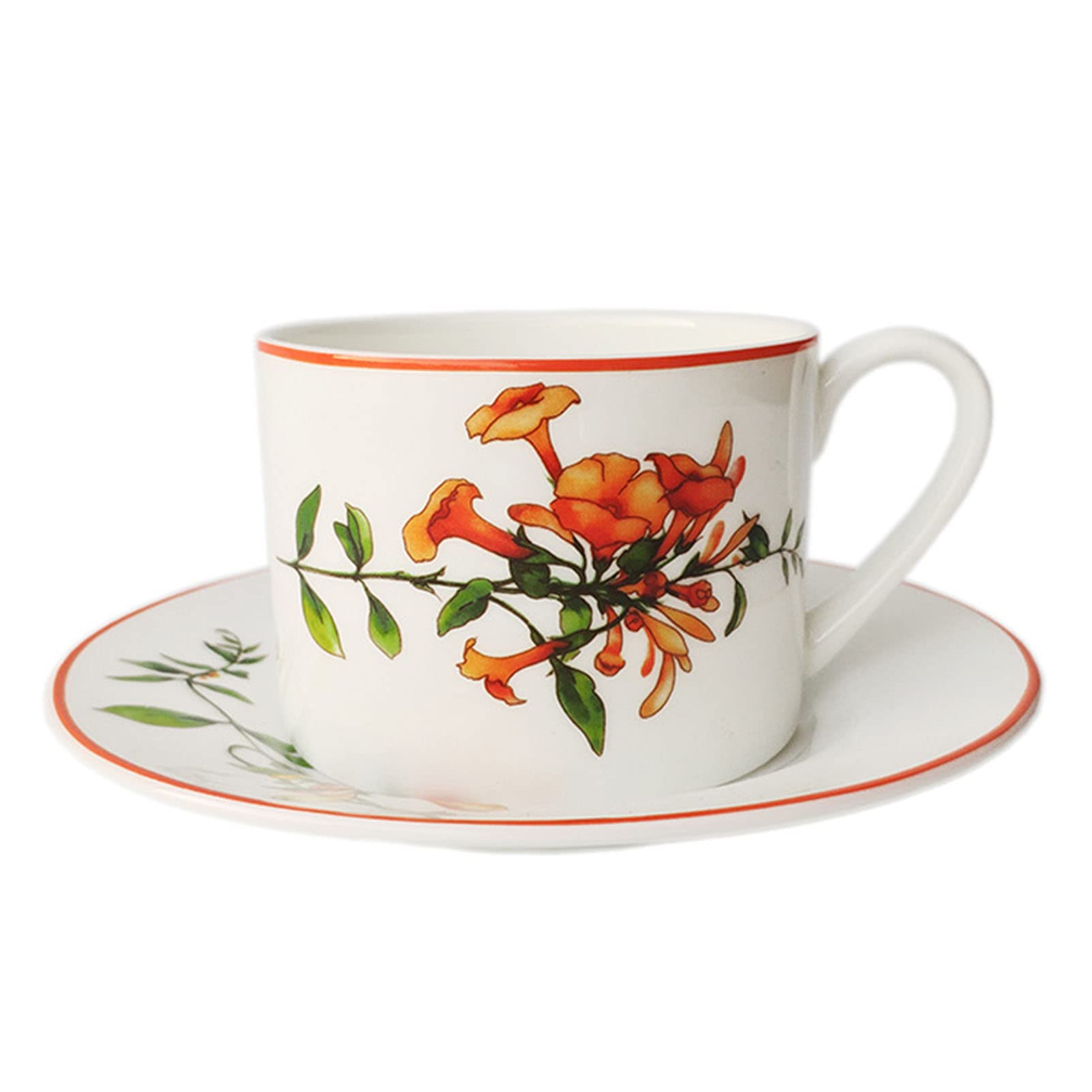 48-częściowy zestaw obiadowy Zastawa stołowa z kwiatowej porcelany, zestaw naczyń z porcelany kostnej Zestaw ceramicznych zastaw stołowych