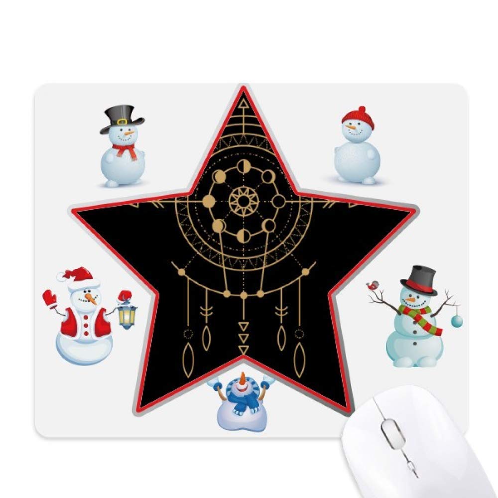 Tapis de souris géométrie alien et cercle de Noël antidérapant pour bureau