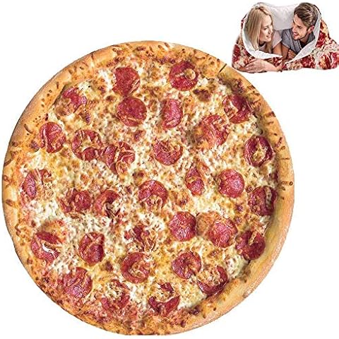 GZGZADMC Pizza Flannel Blanket, Sofa Soft Throw Blankets, Funny Food Blanket, Large Beach Towel, Perfect for Camping, Home Bed Sleeping Blanket for Kids Child Dog Cover