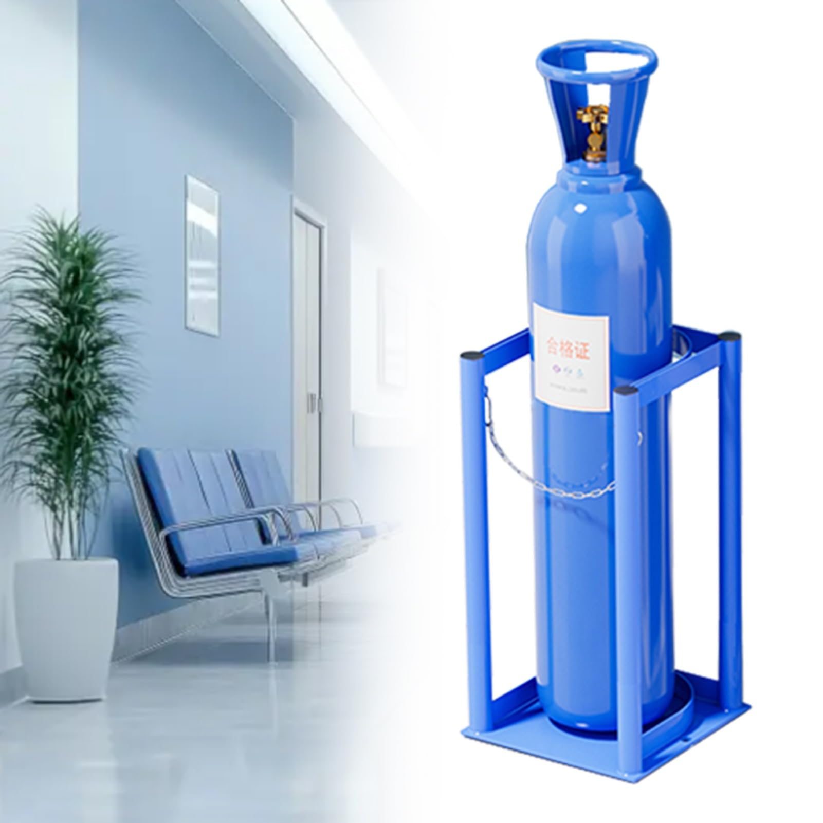 Support pour bouteilles d'oxygène fixe et portable pour éviter les chutes au sol