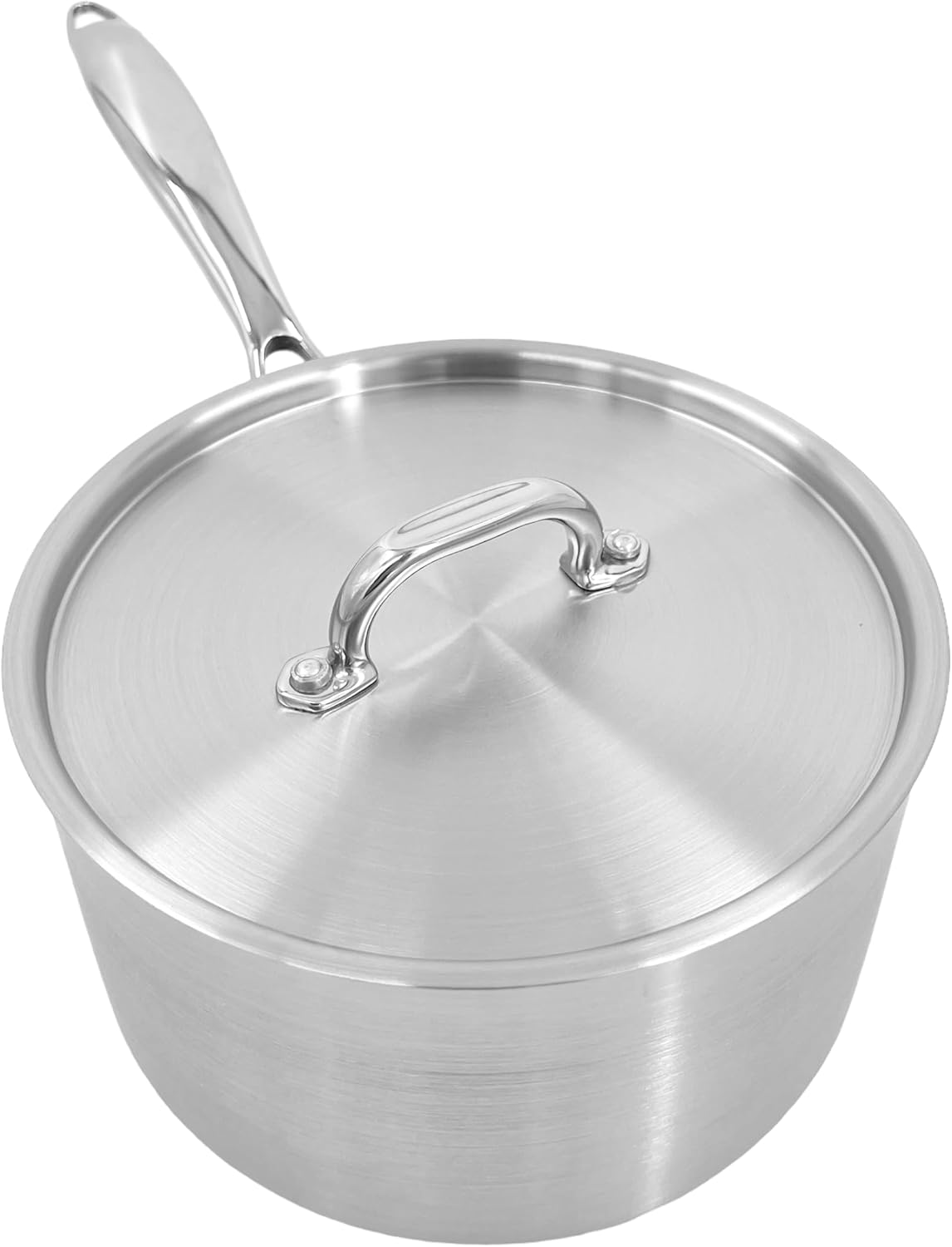 Stainless Steel Saucepan & Lid Chef Pan Cooking Pan TriPly Compatible