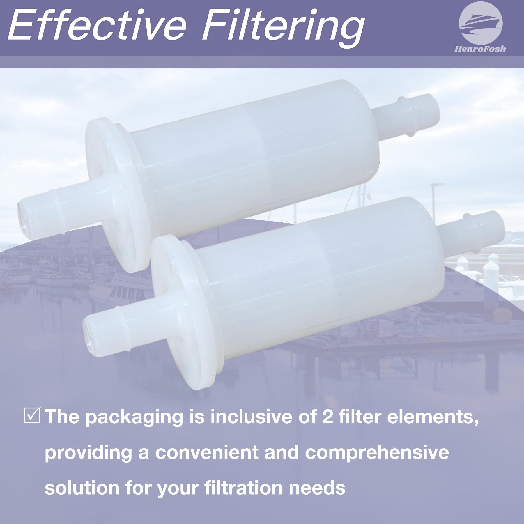 HeuroFosh 2 PCS 398319 3/8 Inch Inline Fuel Filter for Johnson Evinrude OMC Mercury and Yamaha Engines 10mm 802128A1 GP1-U775C-10-00 18-7831