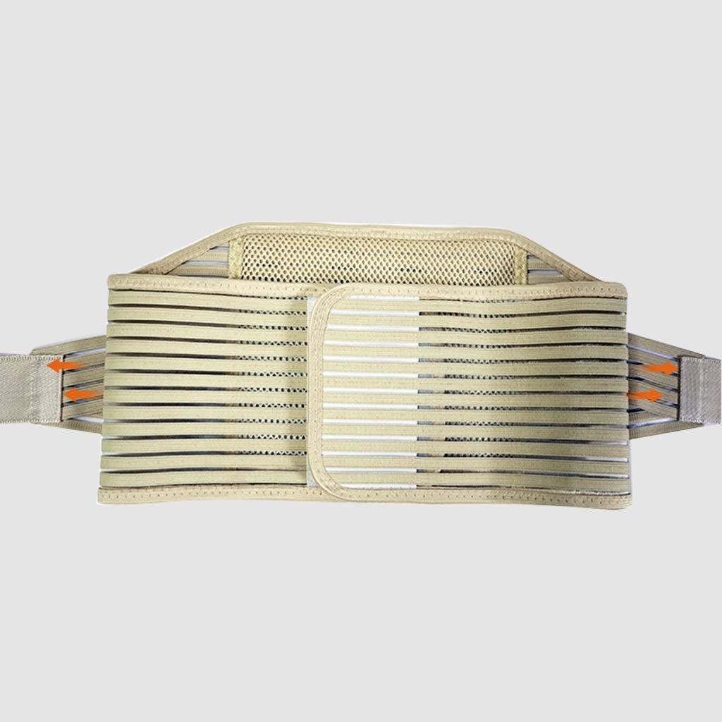 Cinturón de soporte lumbar, Espalda/Terapia magnética-Autocalentamiento-Paneles de malla ajustables y transpirables-Faja corporal-para hombres mujeres(M)
