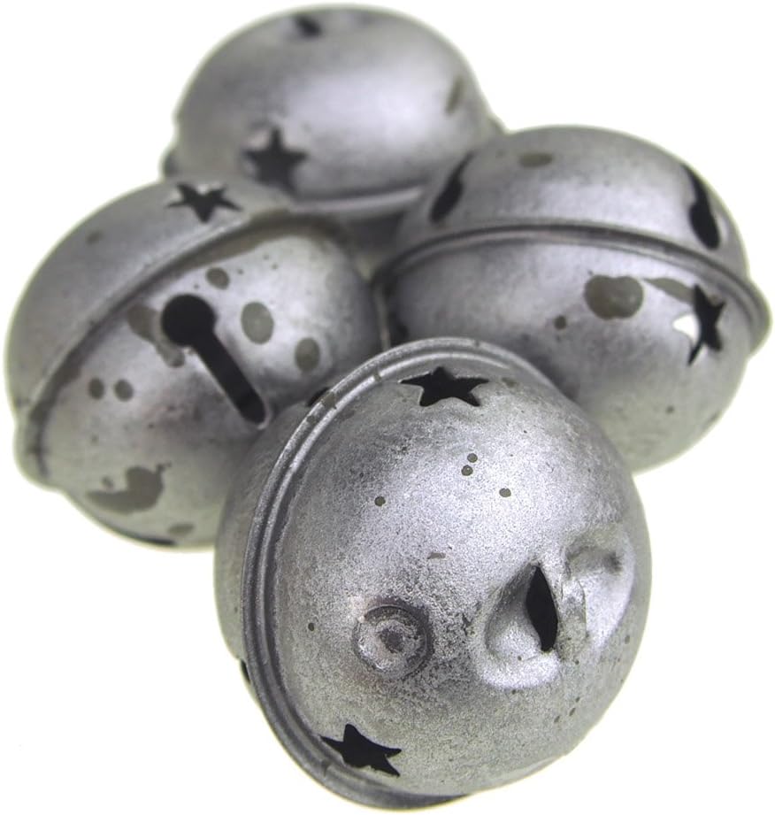 Homeford Rustic Style Galvanized Silver Christmas Jingle Bells (2-Inch)