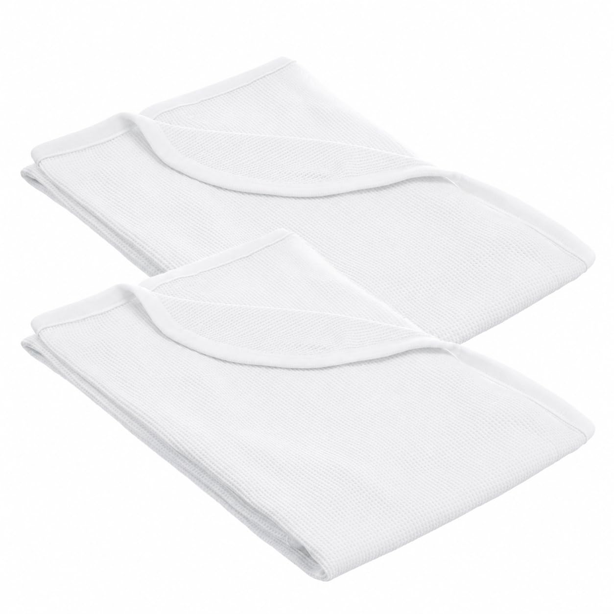 American Baby Company 100% Cotton Thermal Blanket, White, 2 Count by American Baby Company