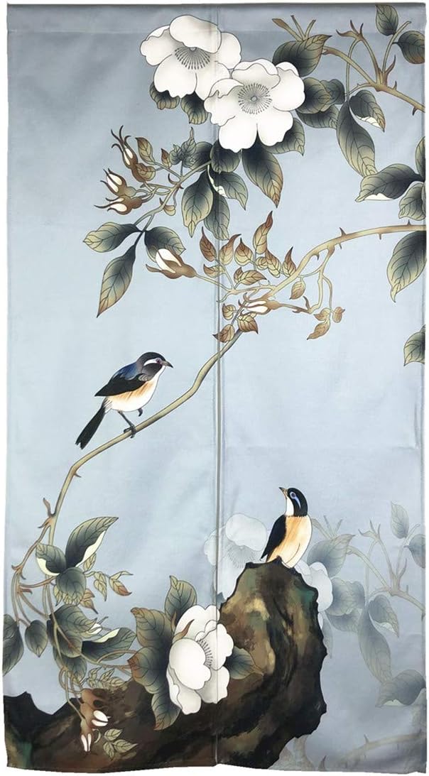 Cortina Japonesa Noren Azul Con Diseño De Pez Hinchado - 85x150 Cm, Poliéster, Para Decoración De Puertas Y Separación De Espacios