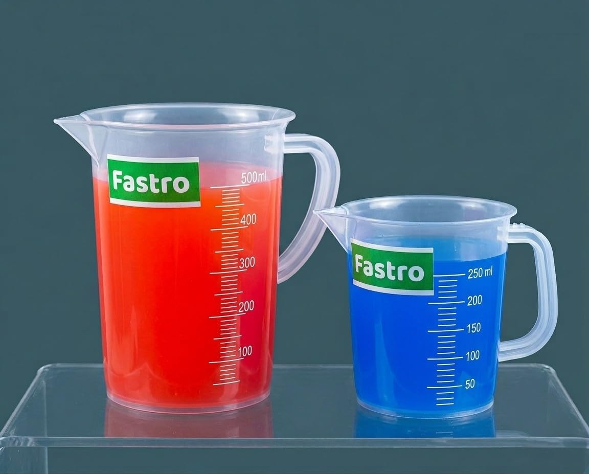 1000ml Measuring Jugs - Clear Plastic with Handles -16