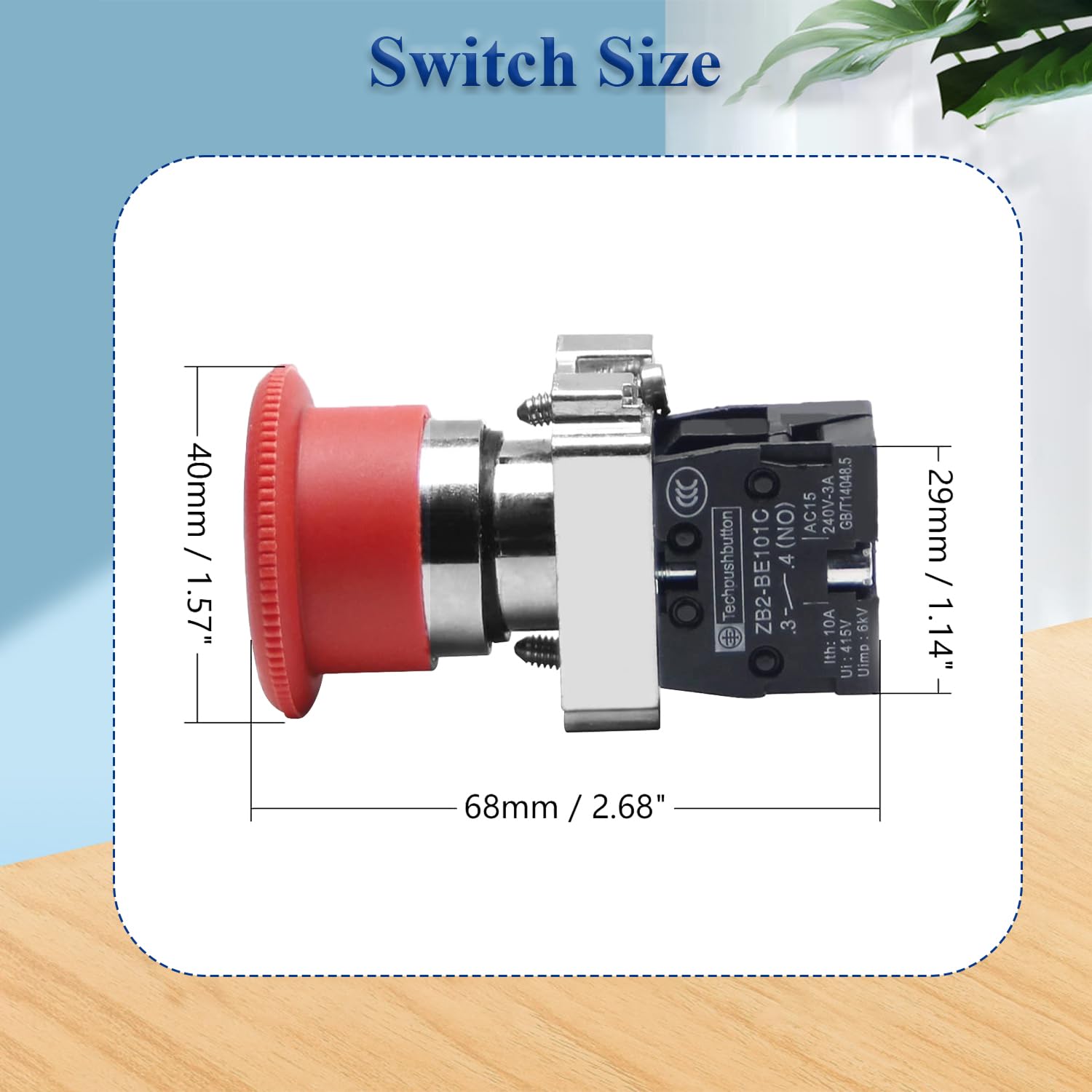Snapklik.com : 600V 10A Emergency Stop Push Button Switch ZB2-BE101C ...